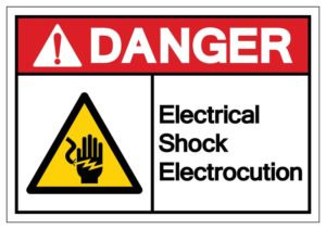 electrical shock warning sign