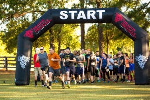 Starting line for the Dragon Obstacle Course Race, sponsored by Younce, Vtipil, Baznik & Banks