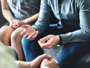 couple talking to a divorce lawyer