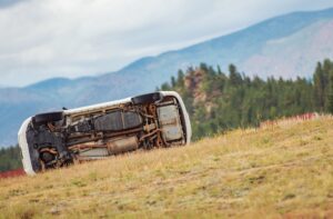 accidente de vuelco de auto